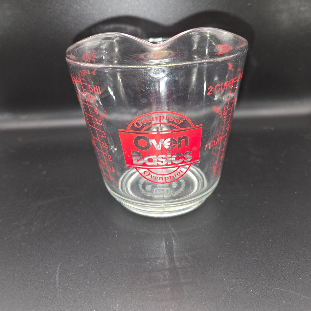 Vintage Anchor Hocking Oven Basics 16 oz Glass Measuring Cup 2